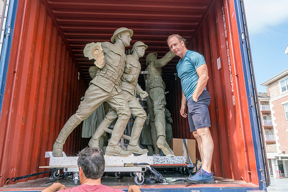 Sabin unloading Sculptures