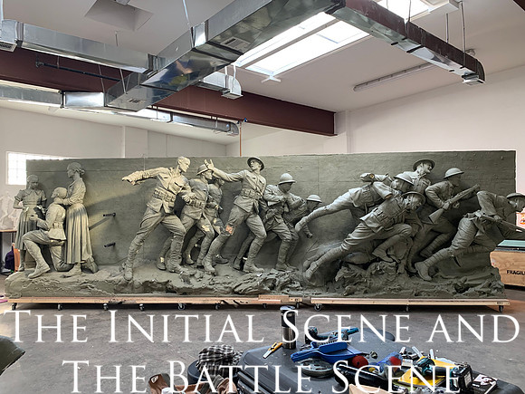 The initial scene and the battle scene